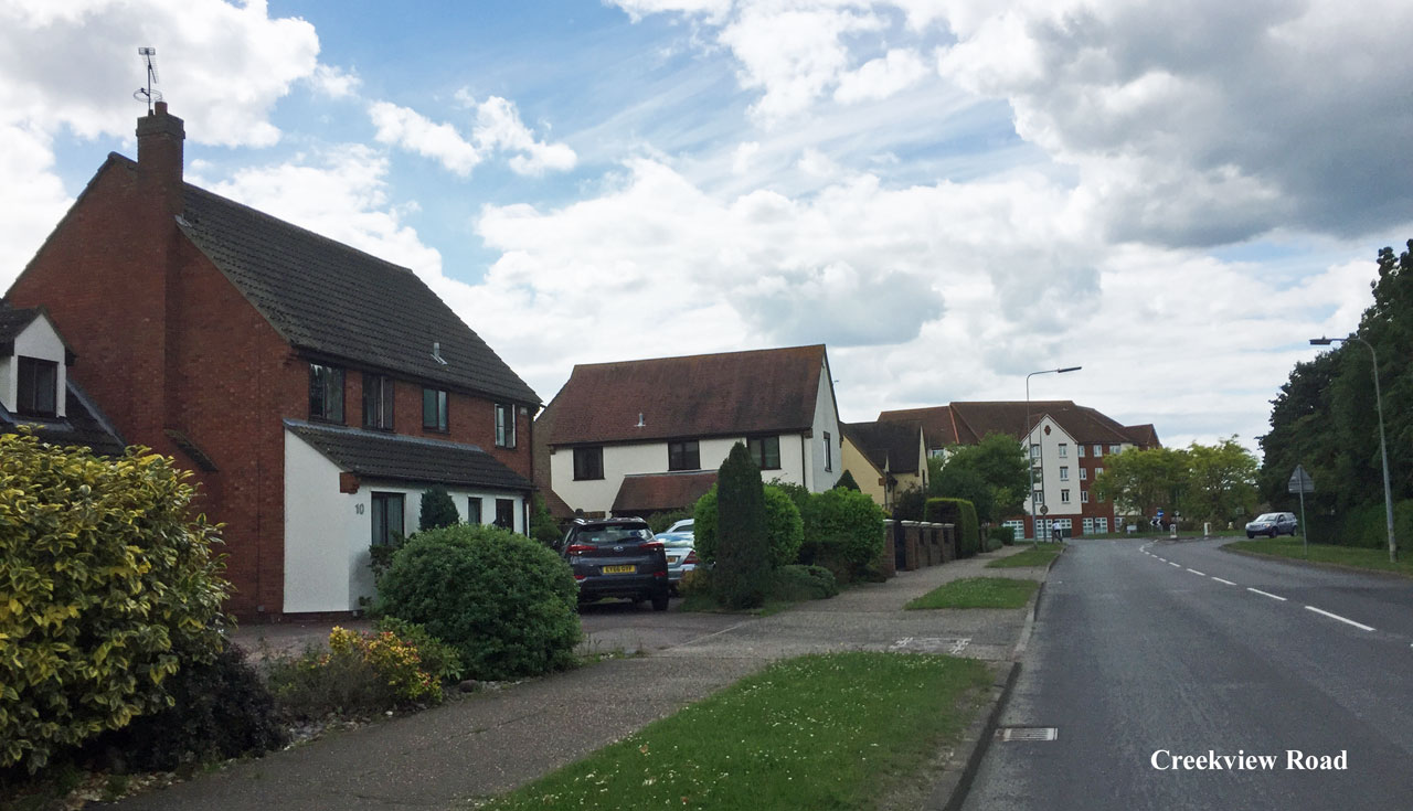 Creekview Road even numbered houses on the right hand side