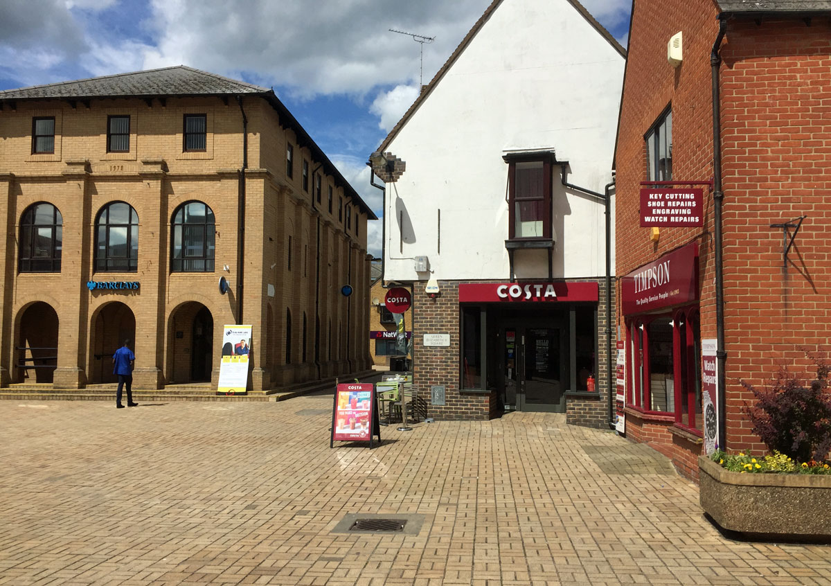 Braclays and Costa Coffee in Queen Elizabth II Square