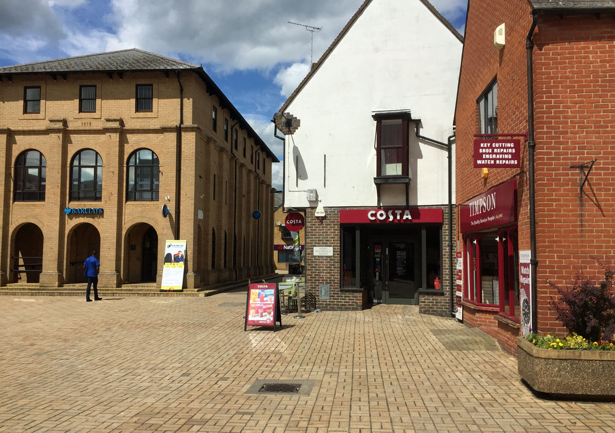 Braclays and Costa Coffee in Queen Elizabth II Square